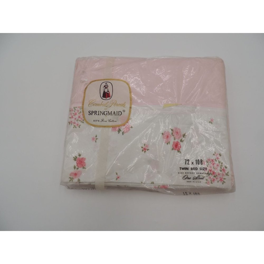 Springmaid Vintage New Flat Sheet Twin Pink Floral